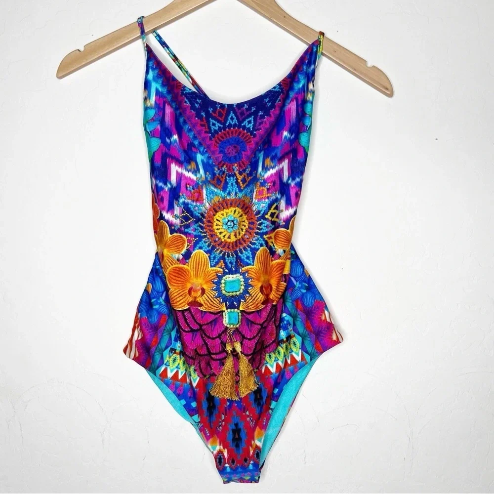 Luli Fama Miami Tribal Beach Be Scene One piece Swim Suit